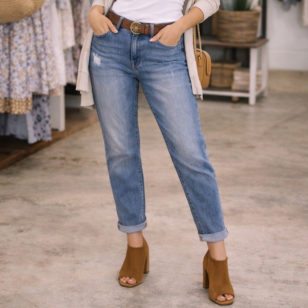 Judy Blue Boyfriend Fit Medium Wash Jeans Size 15/32 JB82335LT-CO